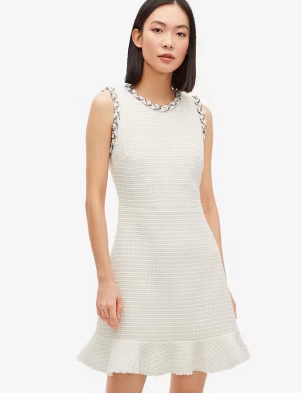 Kate Spade Cream and Black Tweed Mini Dress